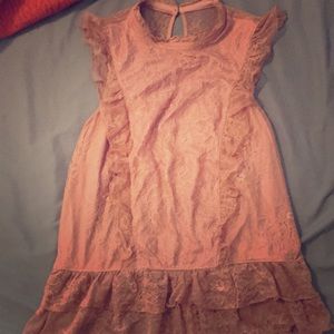 Express dusty rose lace shirt